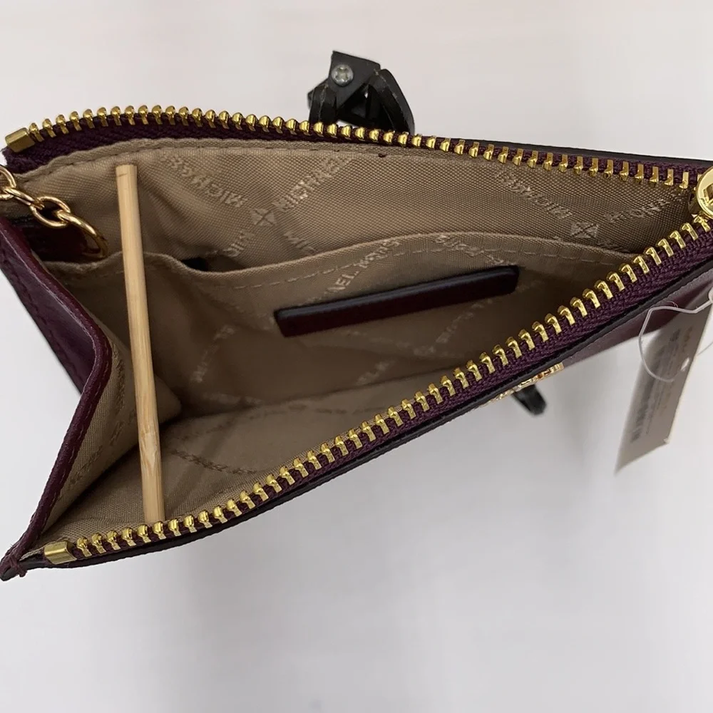 MICHAEL KORS SMALL TOP ZIP COINPOUCH WITH ID BORDEAUX COLOR - Picture 11 of 11